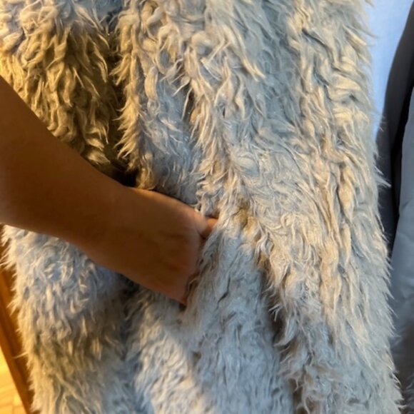 Grey Teddy Bear Faux Fur Jacket - Picture 4 of 11